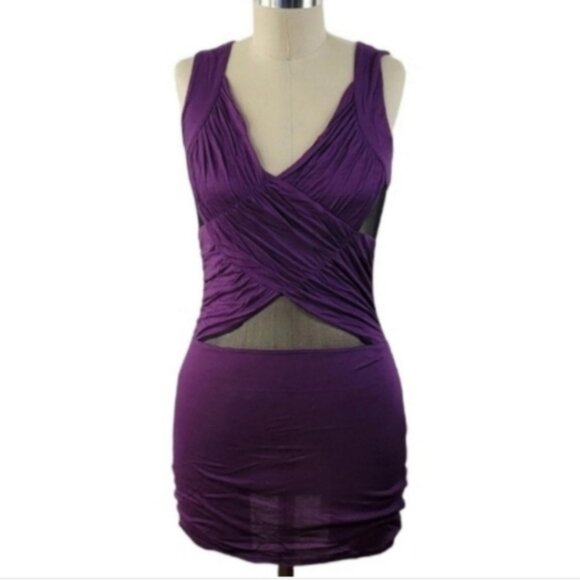 Charlotte Russe Dresses & Skirts - CHARLOTTE RUSSE Pin Me Up Purple Black Sexy Bodycon Dress Size Small